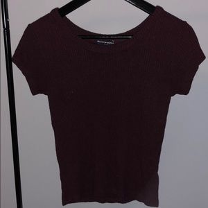 Maroon ribbed top from Brandy Melville